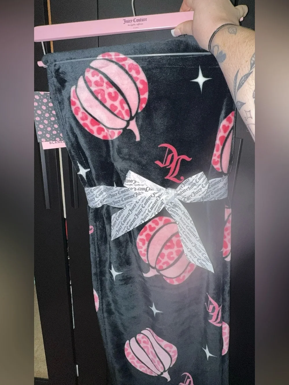 Juicy couture pink leopard pumpkin blanket
